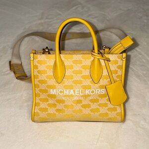 Michael Kors Yellow Patterned Satchel